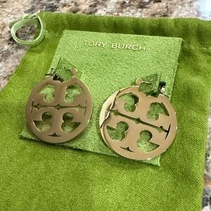 Tory Burch Gold Small Miller Hoop Earrings